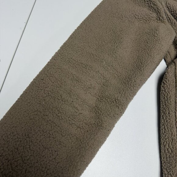 Alo Fleece Sweatshirt Jacket Medium 22.5x26.5 Brown Micro Sherpa Yoga - Picture 10 of 16